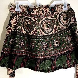 New green Black Multicolor Tiger peacock India new 100% cotton wrap SKIRT